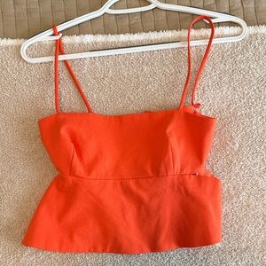 Zara Vibrant Orange Crop Top
